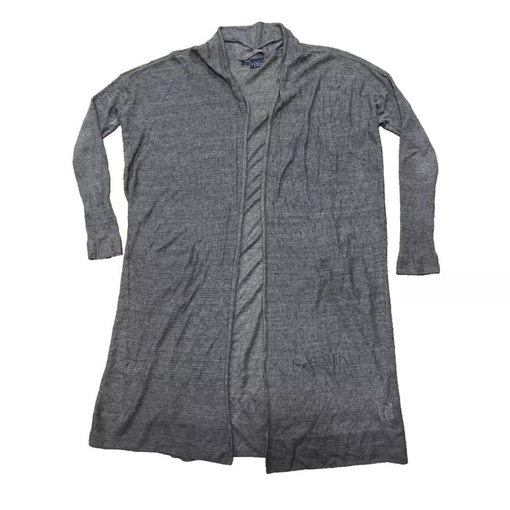 VINCE. Cardigan Women Duster Open S Gray Linen Knit Posh Mall Academia Norm S